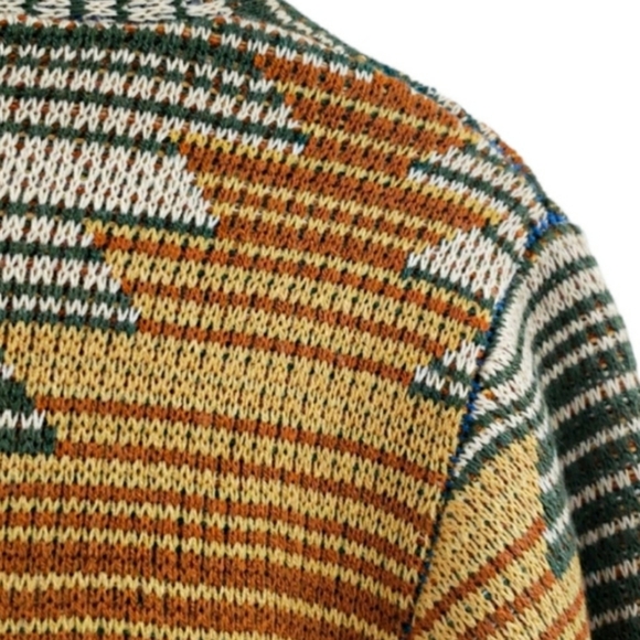 Wrangler Vintage 70s Western Cowichan Colorful Mixed Media Tribal Knit Sweater - Picture 8 of 15